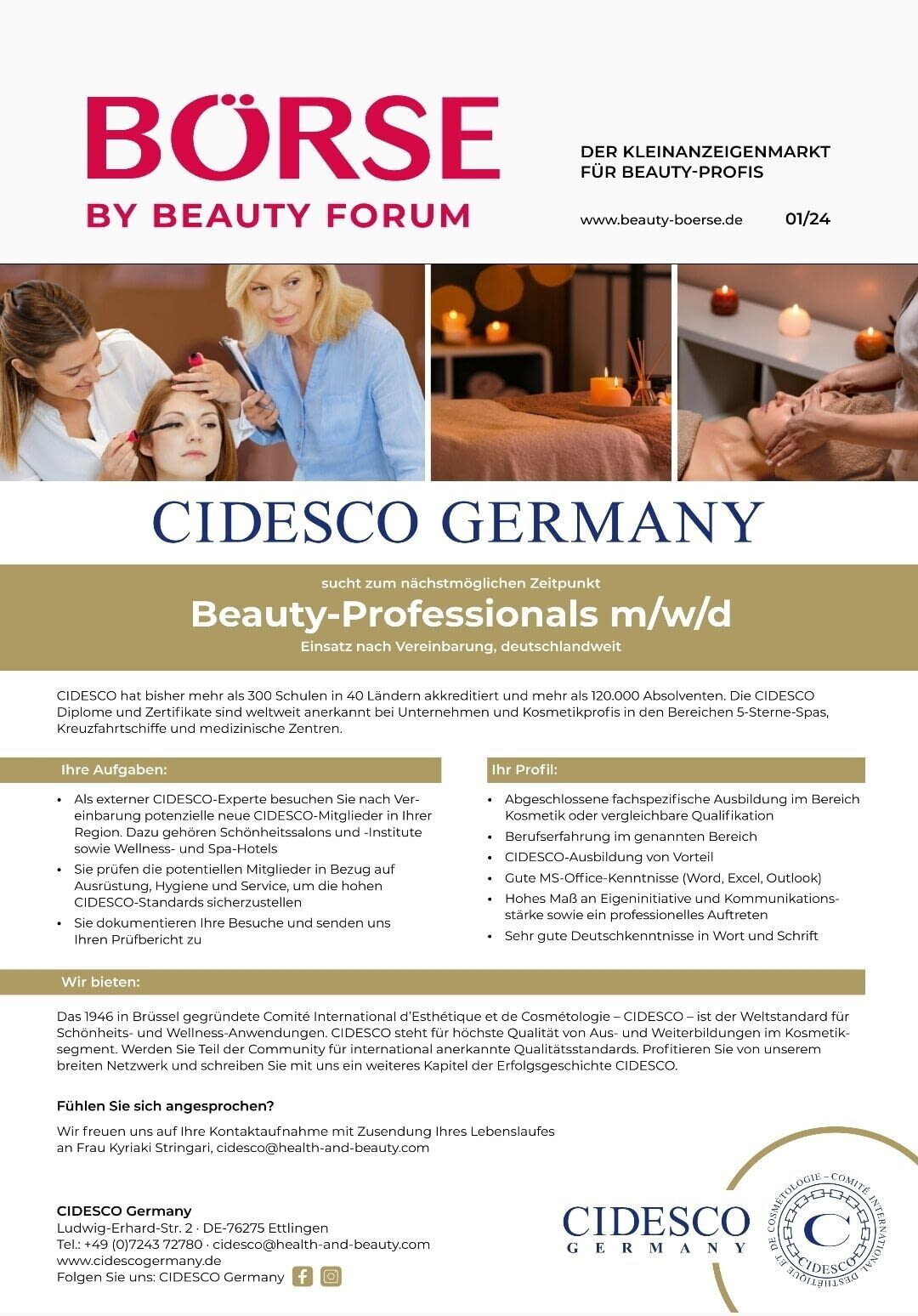 Cover der BEAUTY FORUM Börse 01/2024