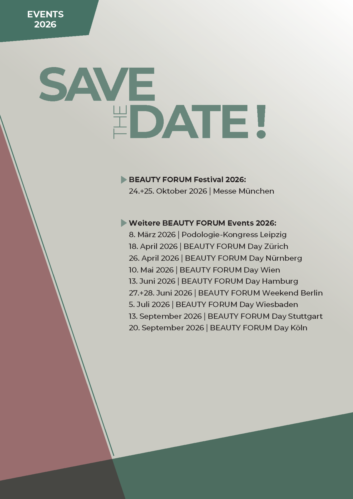 Save the Date - Events 2026