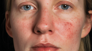 Junge Patientin mit Couperose-Haut; Foto: Doctorderma.de